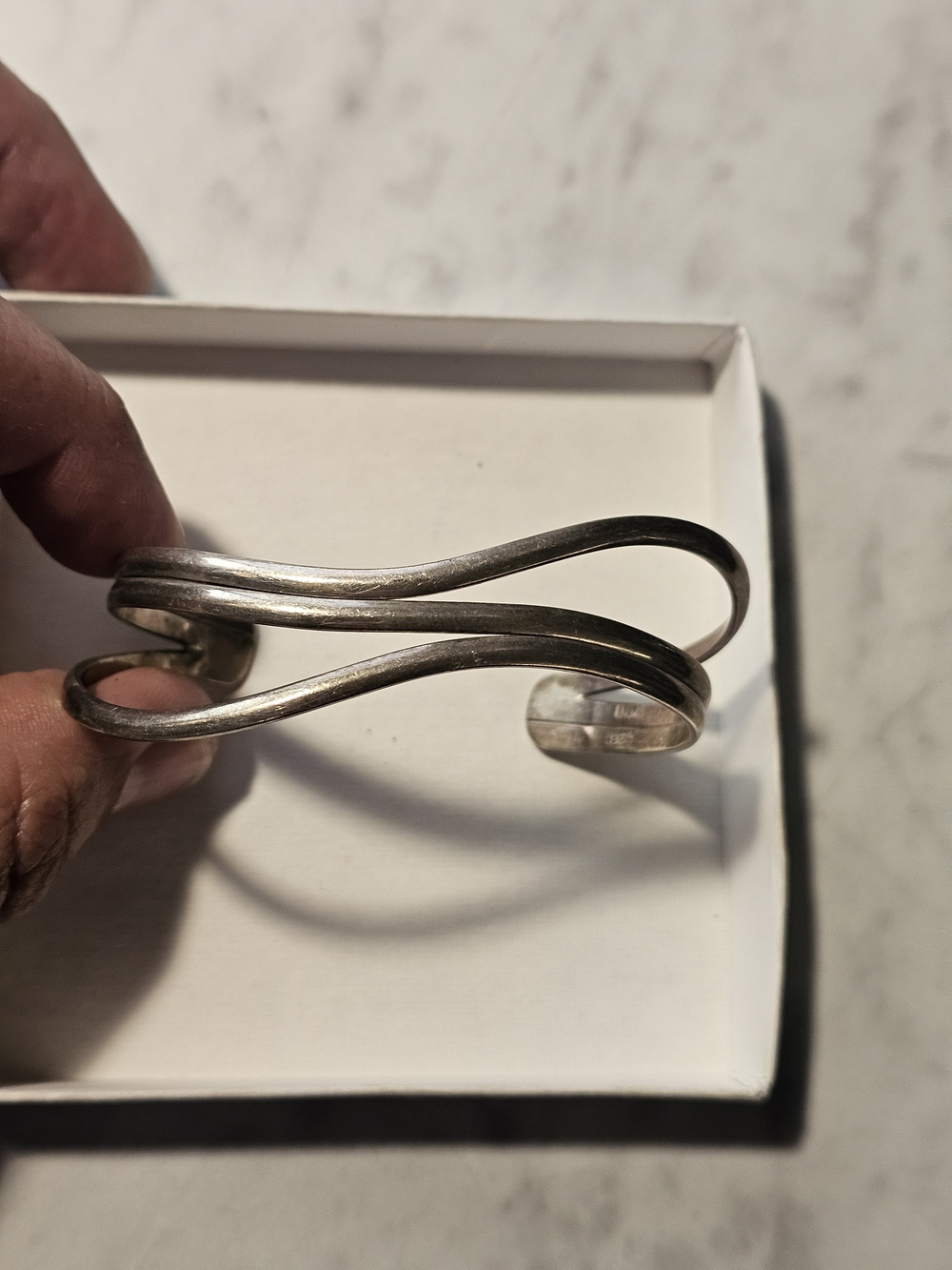 Vintage Sterling Silver 925 Wave Cuff Bracelet USA Made